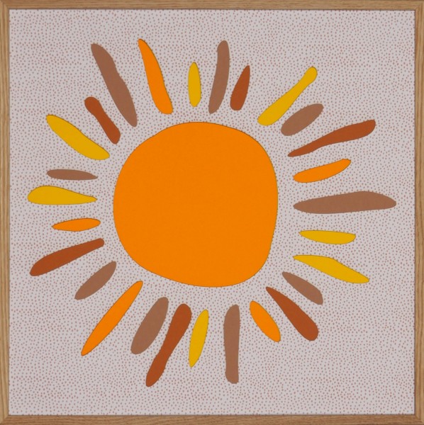 Papierkunst „Kids Edition – Sonne“ im 50x50cm Eichenholzrahmen
