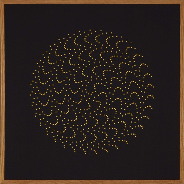 Papierkunst „Sternenstaub“ im 50x50cm Eichenholzrahmen