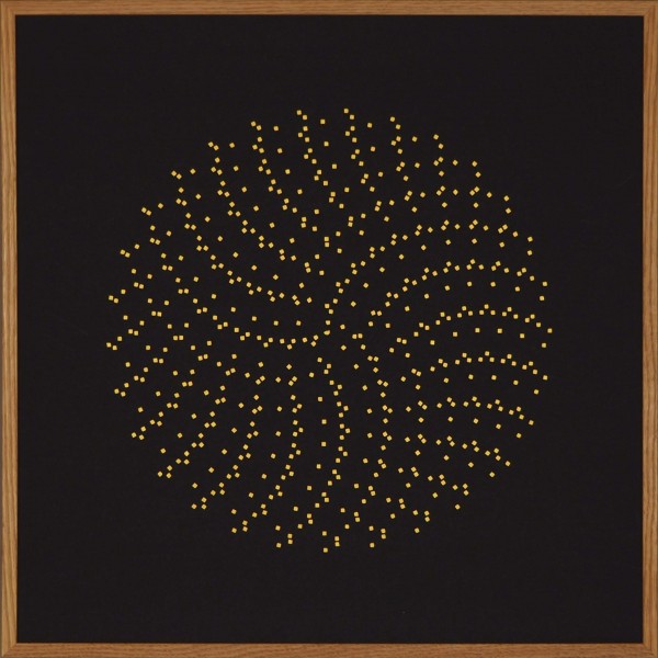 Papierkunst „Sternennacht“ im 50x50cm Eichenholzrahmen